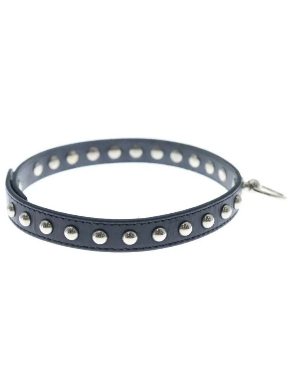 Celine Studded Choker Leather Necklace Black